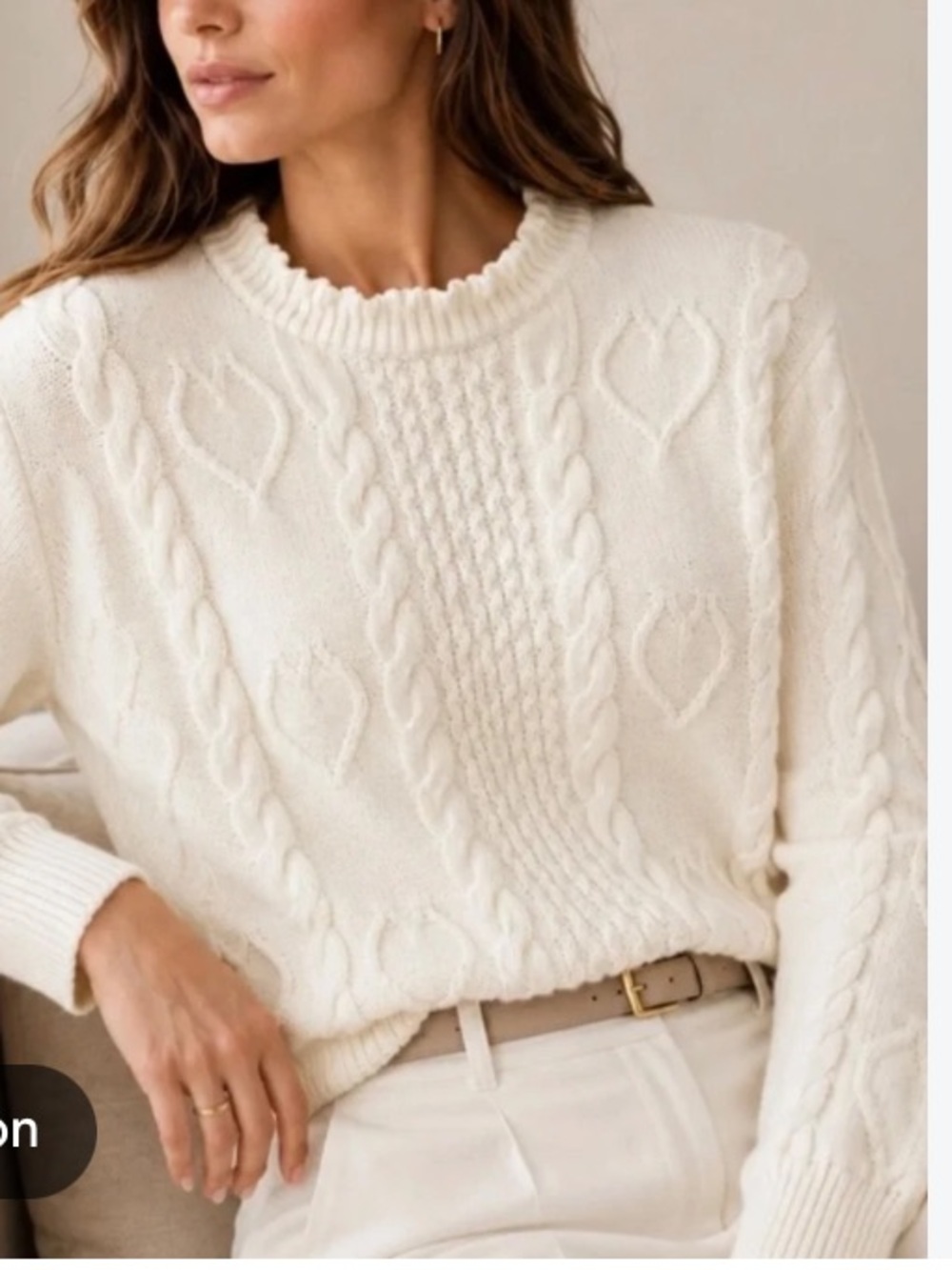 NWT J.Crew Factory XL Cable knit Hearts Crewneck Sweater White Preppy Textured